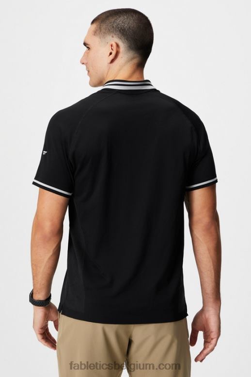zwarte punt Heren de trainingsdag getipt polo Fabletics LH20J3441