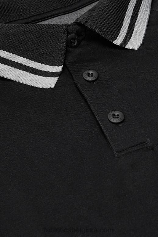 zwarte punt Heren de trainingsdag getipt polo Fabletics LH20J3441