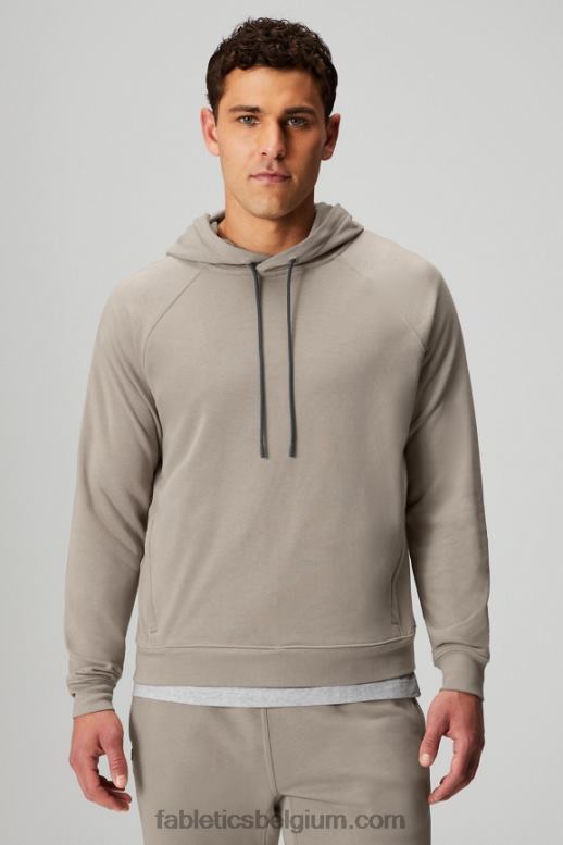 brutalistisch kaki Heren de lichtgewicht go-to hoodie Fabletics LH20J3655