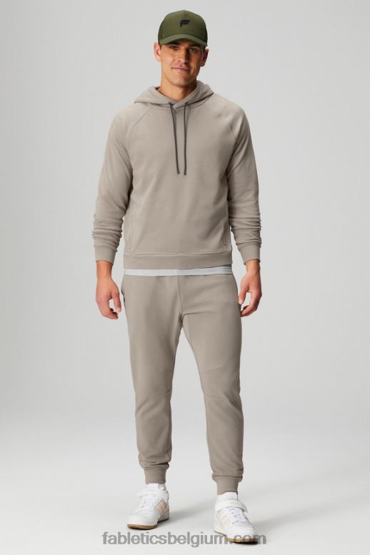 brutalistisch kaki Heren de lichtgewicht go-to hoodie Fabletics LH20J3655