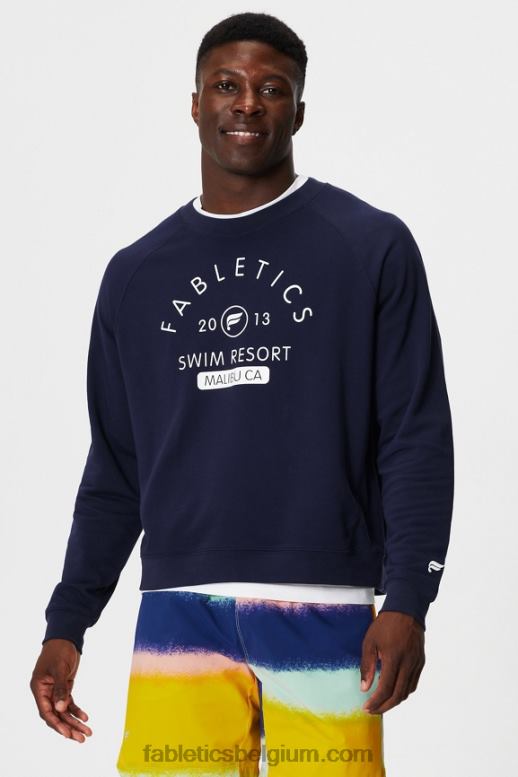 diep marineblauw zwemmen Heren de lichtgewicht go-to crew Fabletics LH20J3667