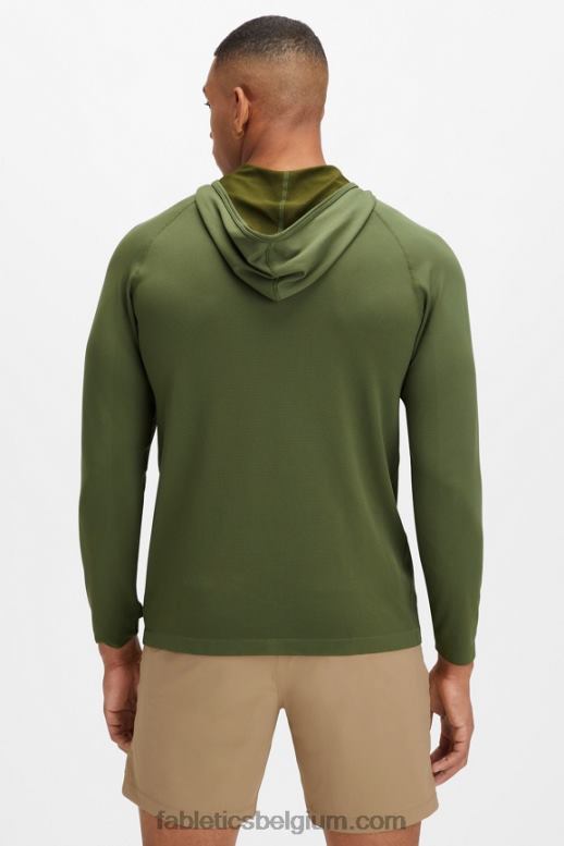 donker mos Heren de trainingsdag hoodie Fabletics LH20J3624