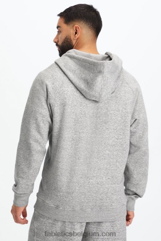 grijze heide Heren de postgame hoodie met volledige ritssluiting Fabletics LH20J3720