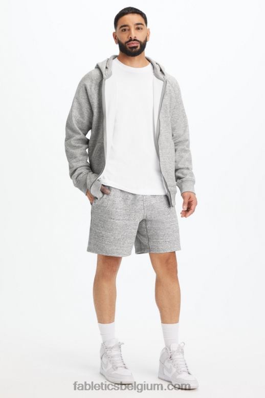 grijze heide Heren de postgame hoodie met volledige ritssluiting Fabletics LH20J3720