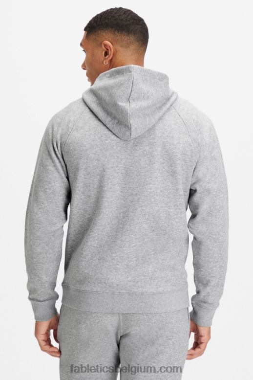 klassieke grijze heide Heren de favoriete hoodie met volledige ritssluiting Fabletics LH20J3706