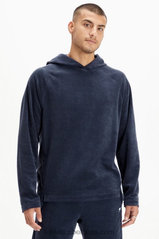 klassieke marine Heren het eiland badstof hoodie Fabletics LH20J3726