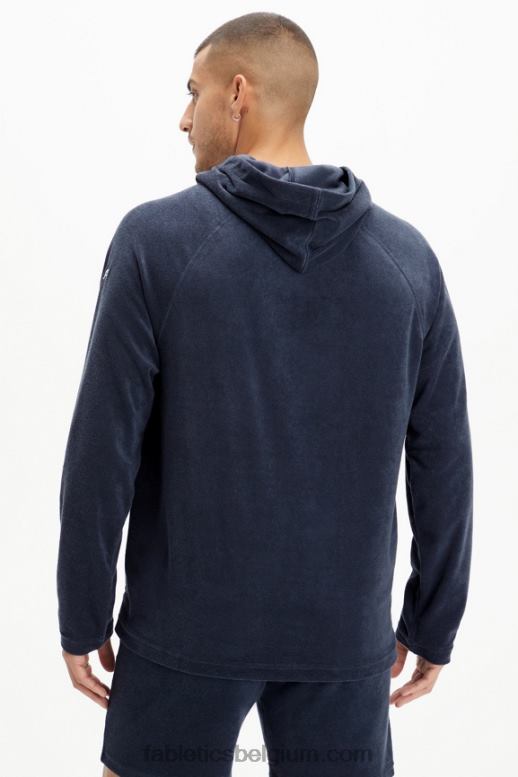 klassieke marine Heren het eiland badstof hoodie Fabletics LH20J3726