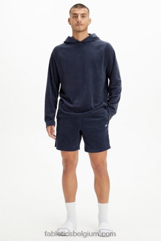 klassieke marine Heren het eiland badstof hoodie Fabletics LH20J3726