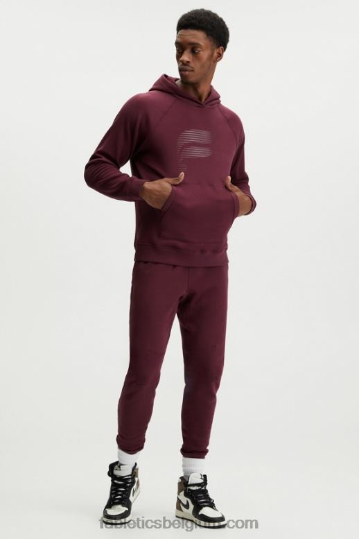 merlot glanzend snel logo Heren de postgame-hoodie Fabletics LH20J3725