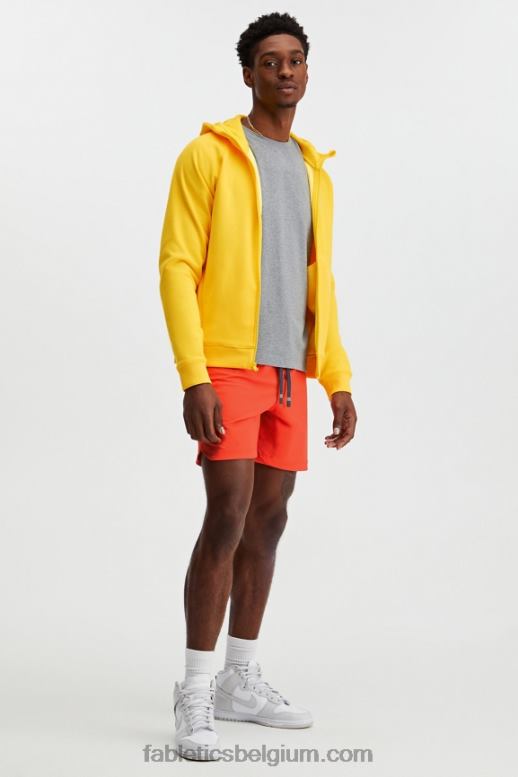 vintage geel Heren de favoriete hoodie met volledige ritssluiting Fabletics LH20J3708
