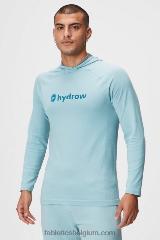 water lichtblauw Heren de trainingsdag hoodie Fabletics LH20J3621