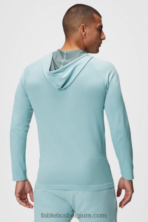 water lichtblauw Heren de trainingsdag hoodie Fabletics LH20J3621
