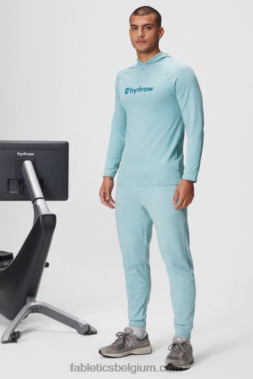 water lichtblauw Heren de trainingsdag hoodie Fabletics LH20J3621