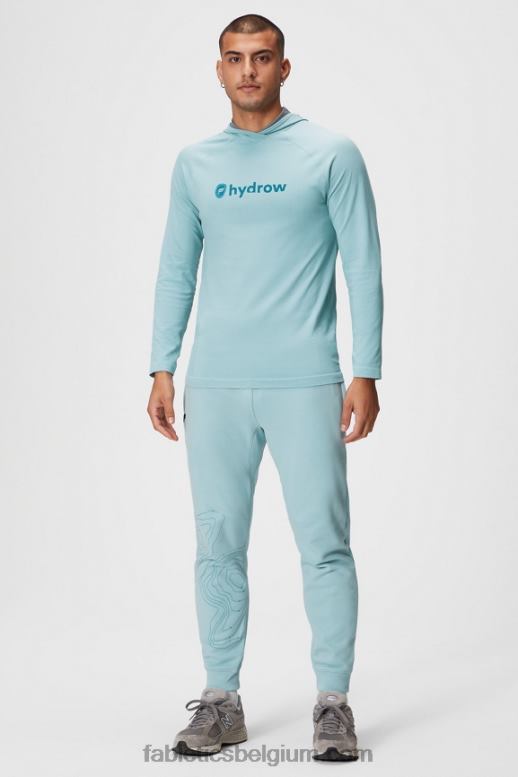 water lichtblauw Heren de trainingsdag hoodie Fabletics LH20J3621
