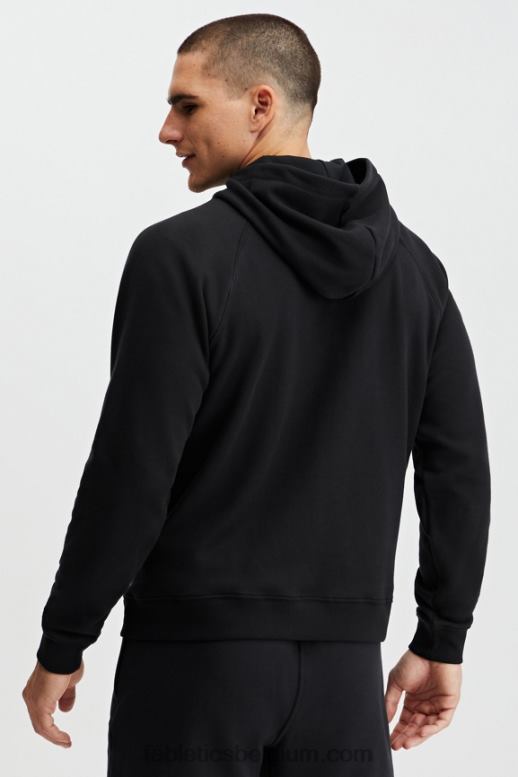 zwart Heren de favoriete hoodie met volledige ritssluiting Fabletics LH20J3707