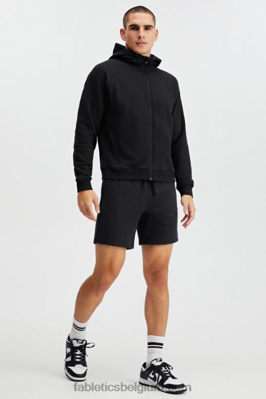 zwart Heren de favoriete hoodie met volledige ritssluiting Fabletics LH20J3707