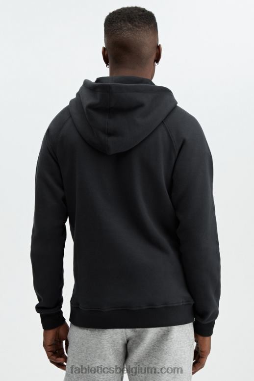 zwart Heren de postgame hoodie met volledige ritssluiting Fabletics LH20J3719