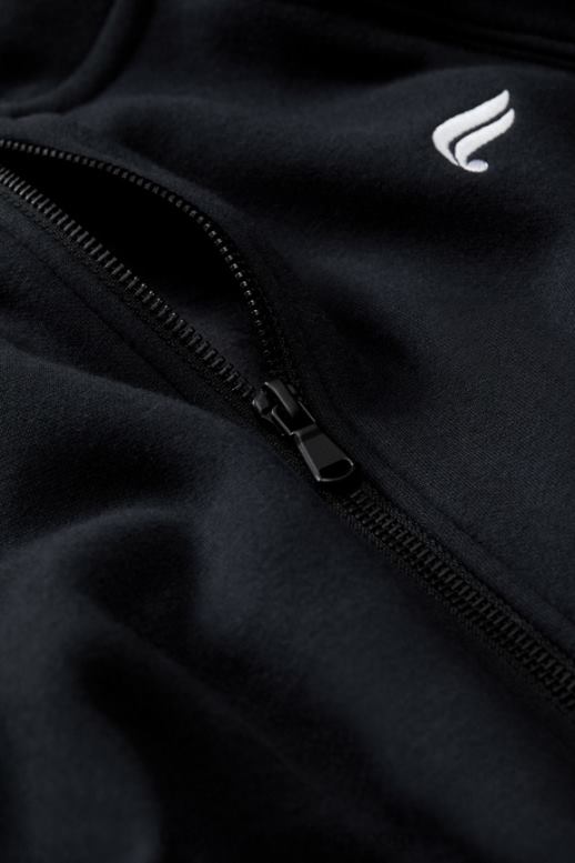 zwart Heren de postgame hoodie met volledige ritssluiting Fabletics LH20J3719
