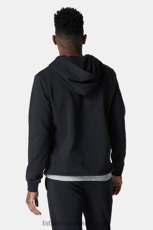 zwart grijs Heren de grafische hoodie aan het hof Fabletics LH20J3731