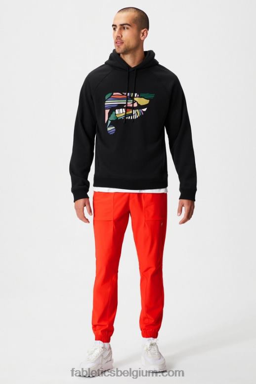 zwarte collage Heren de favoriete hoodie 190 Fabletics LH20J3673