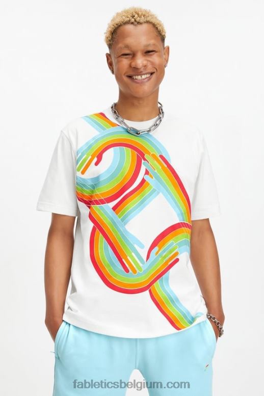 allemaal samen trots klassiek wit Heren de pride r's tee Fabletics LH20J3534