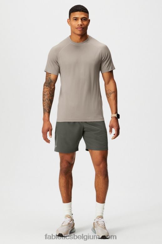 brutalistisch kaki Heren de trainingsdag tee 186 Fabletics LH20J3548