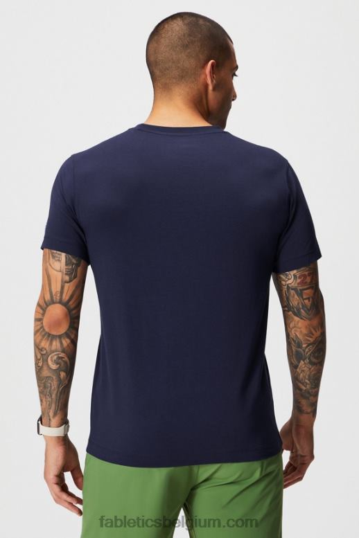 diepe marine Heren de 24-7 v-hals Fabletics LH20J3495