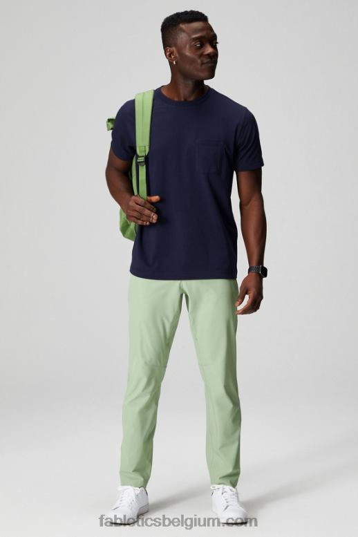 diepe marine Heren het 24-7 pocket-T-shirt Fabletics LH20J3455