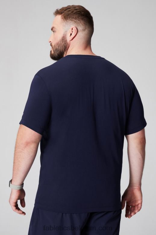 diepe marine Heren het 24-7 pocket-T-shirt Fabletics LH20J3456