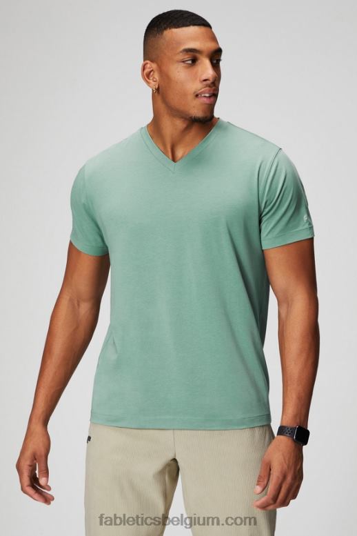 grijze tijm Heren de 24-7 v-hals Fabletics LH20J3498