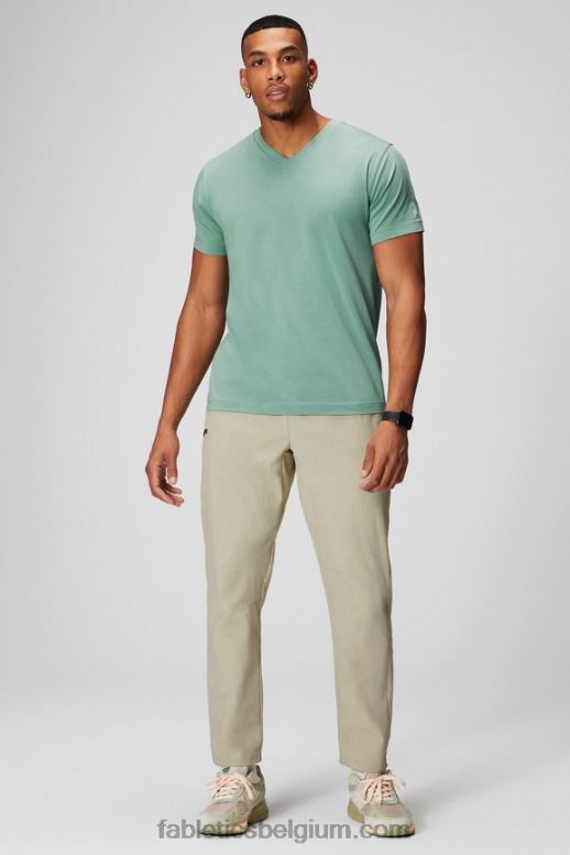 grijze tijm Heren de 24-7 v-hals Fabletics LH20J3498