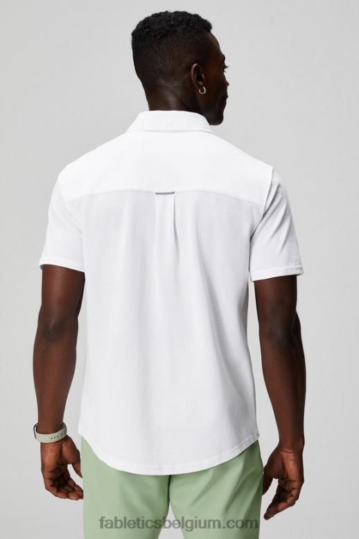 klassiek wit Heren de dash korte mouw knop omhoog Fabletics LH20J3536