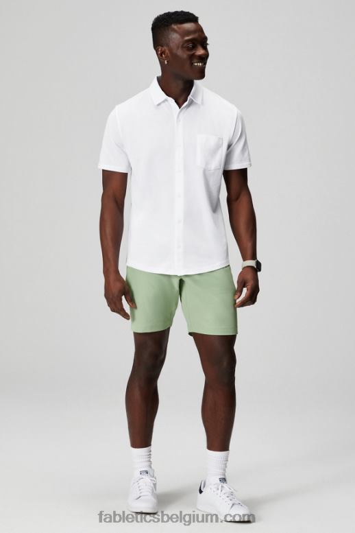 klassiek wit Heren de dash korte mouw knop omhoog Fabletics LH20J3536