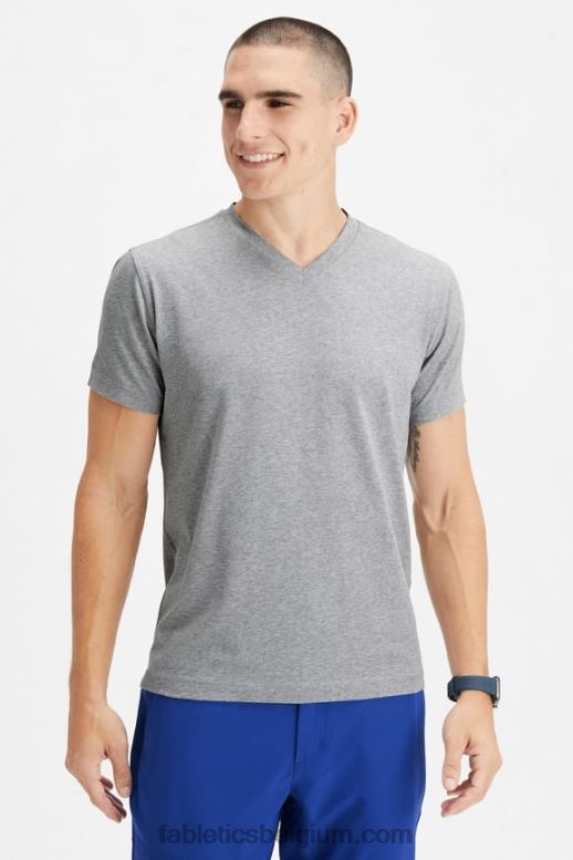 klassieke grijze heide Heren de 24-7 v-hals Fabletics LH20J3499