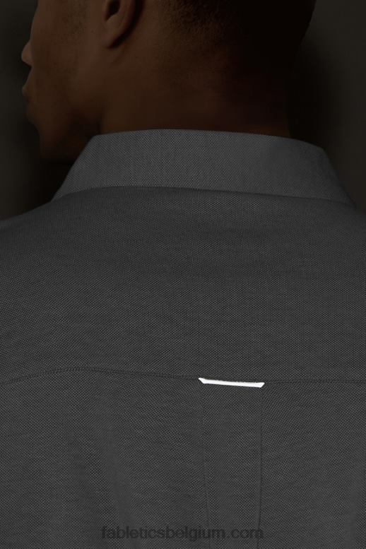 klassieke grijze heide Heren de dash korte mouw knop omhoog Fabletics LH20J3539