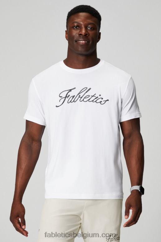 klassieke witte kettingsteek Heren de 24-7 tee 184 Fabletics LH20J3541