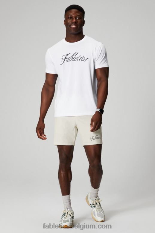 klassieke witte kettingsteek Heren de 24-7 tee 184 Fabletics LH20J3541