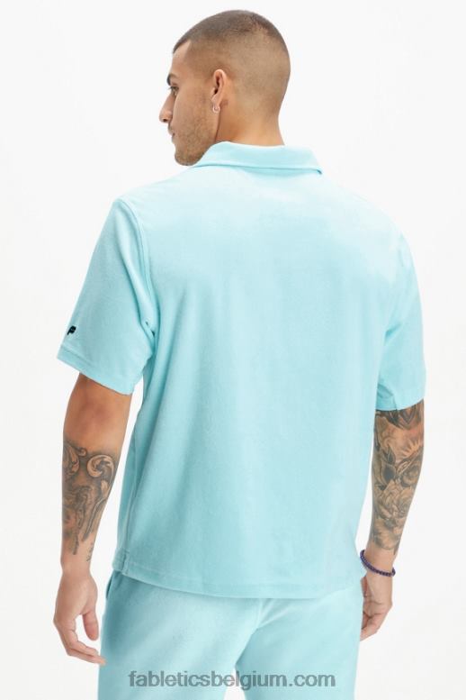 noords blauw Heren het eiland badstof knop omhoog Fabletics LH20J3558