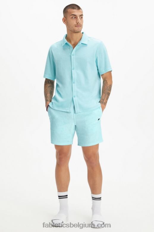 noords blauw Heren het eiland badstof knop omhoog Fabletics LH20J3558