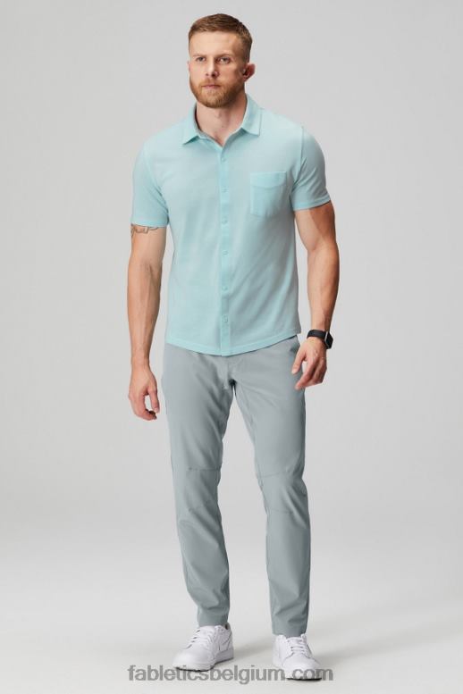 noordse blauwe heide Heren de dash korte mouw knop omhoog Fabletics LH20J3537