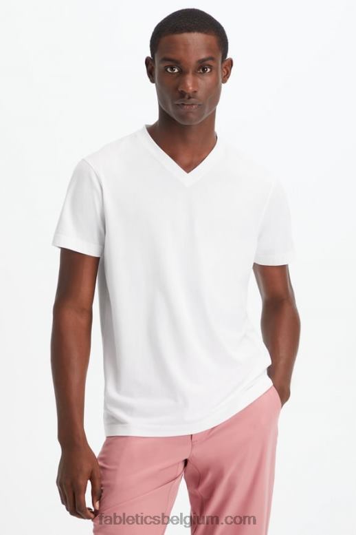 wit Heren de 24-7 v-hals Fabletics LH20J3500