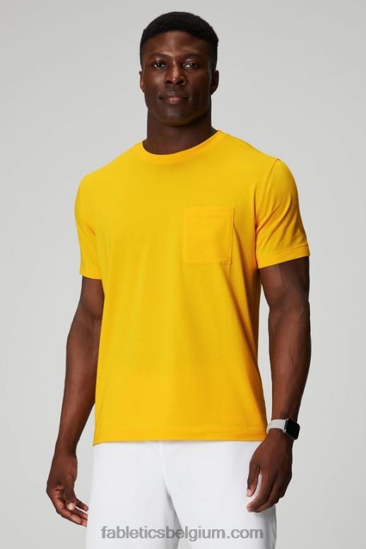 zonsondergang geel Heren het 24-7 pocket-T-shirt Fabletics LH20J3451