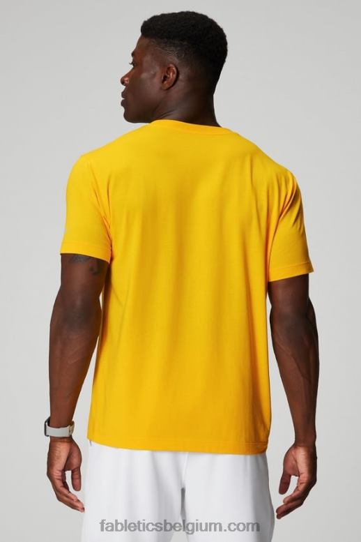 zonsondergang geel Heren het 24-7 pocket-T-shirt Fabletics LH20J3451