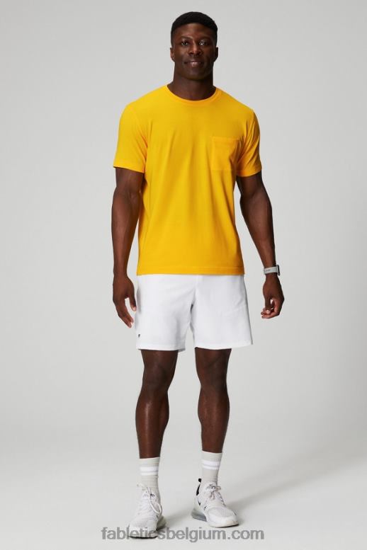 zonsondergang geel Heren het 24-7 pocket-T-shirt Fabletics LH20J3451