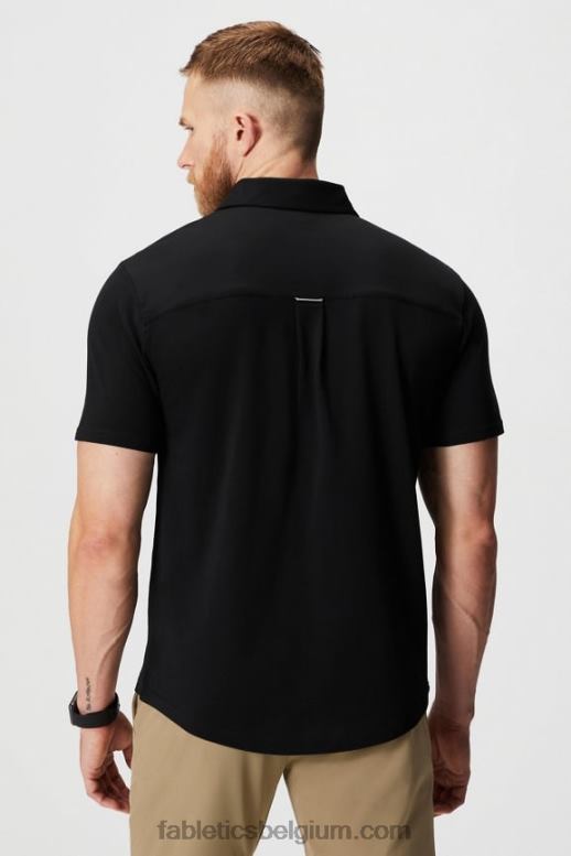 zwart Heren de dash korte mouw knop omhoog Fabletics LH20J3535