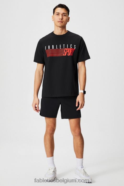 zwarte snelle sport Heren de r& tee Fabletics LH20J3525
