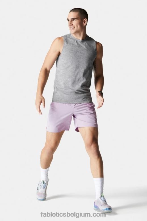grijze heide Heren het mouwloze T-shirt op de eerste rij Fabletics LH20J3400