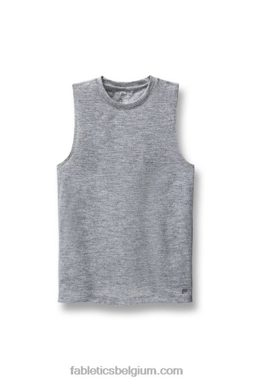 grijze heide Heren het mouwloze T-shirt op de eerste rij Fabletics LH20J3400