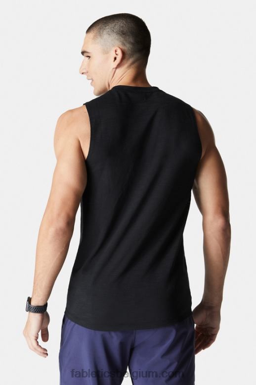 zwart Heren het mouwloze T-shirt op de eerste rij Fabletics LH20J3401