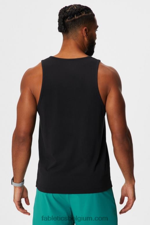 zwart zwemmen Heren de 24-7 tank Fabletics LH20J3378